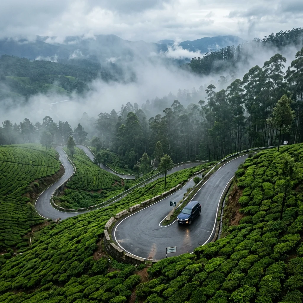 Driving through Ooty ghat roads