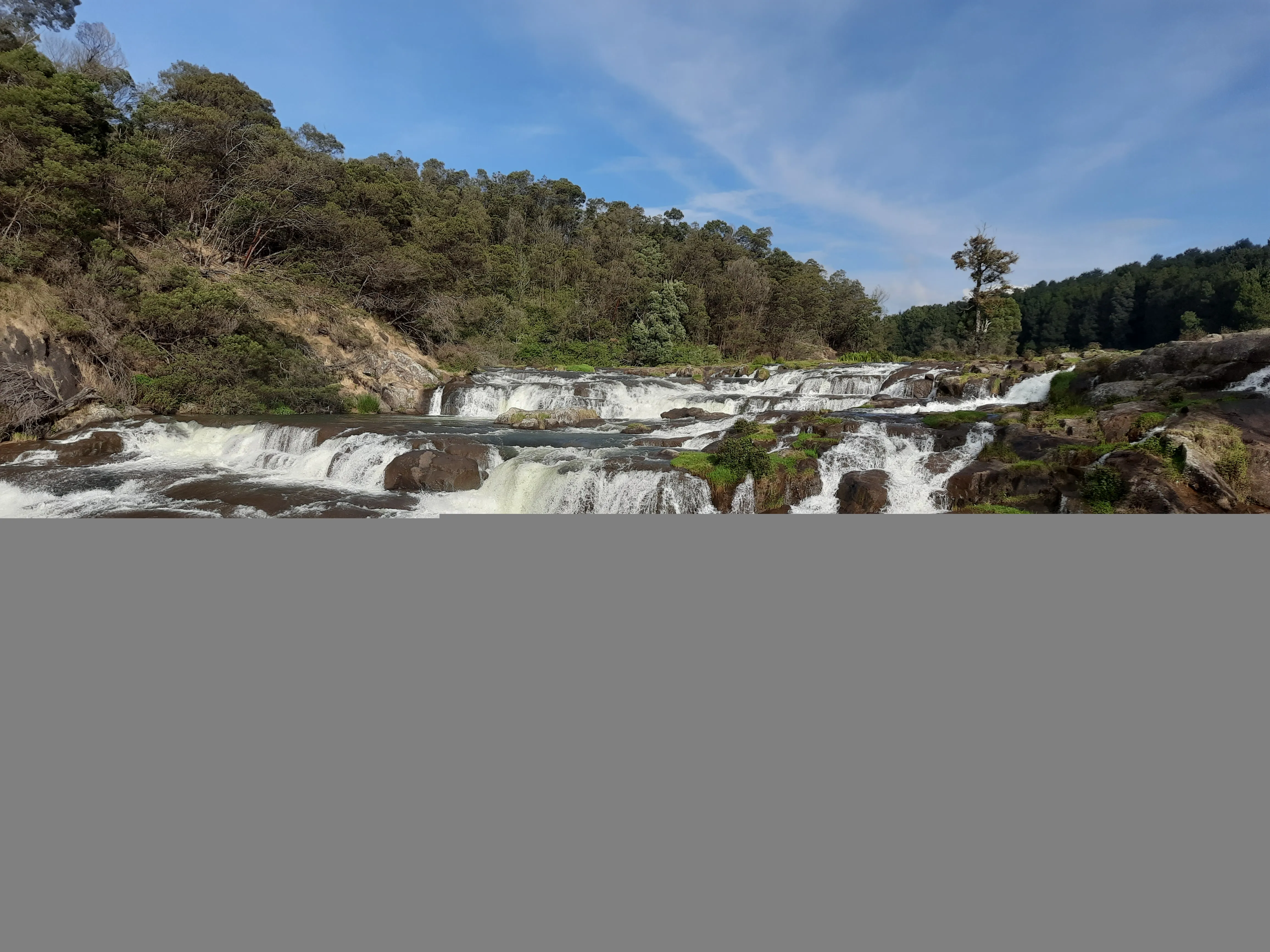 Pykara river cascading down granite rock ledges